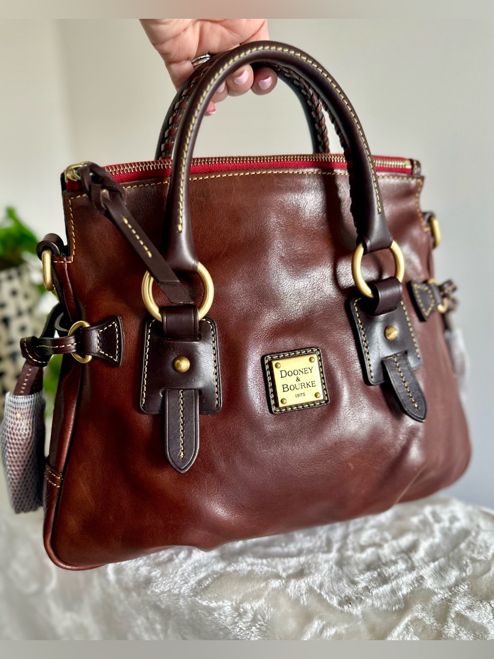 Dooney & Bourke Toledo Florentine Vintage Stanwich Satchel in Chestnut - Picture 12 of 16